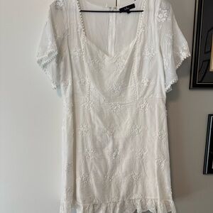 Lulu's Ivory Floral Mini Dress